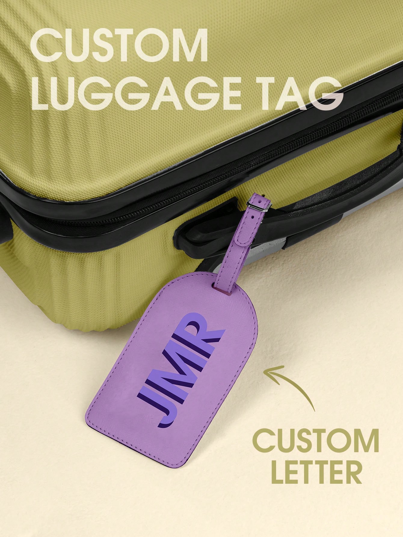 Leather Briefcase - Gepersonaliseerde initialen bagagelabel, op maat gemaakte
