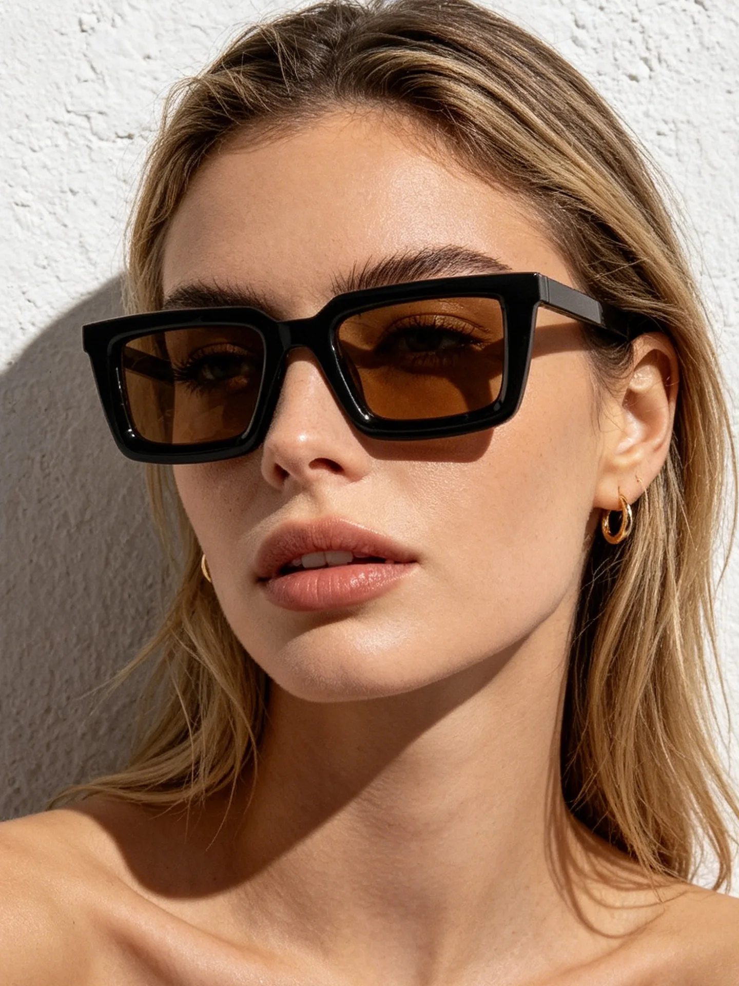 Sunglasses Uv400 - Vintage rechthoekige zonnebril, voor dames en