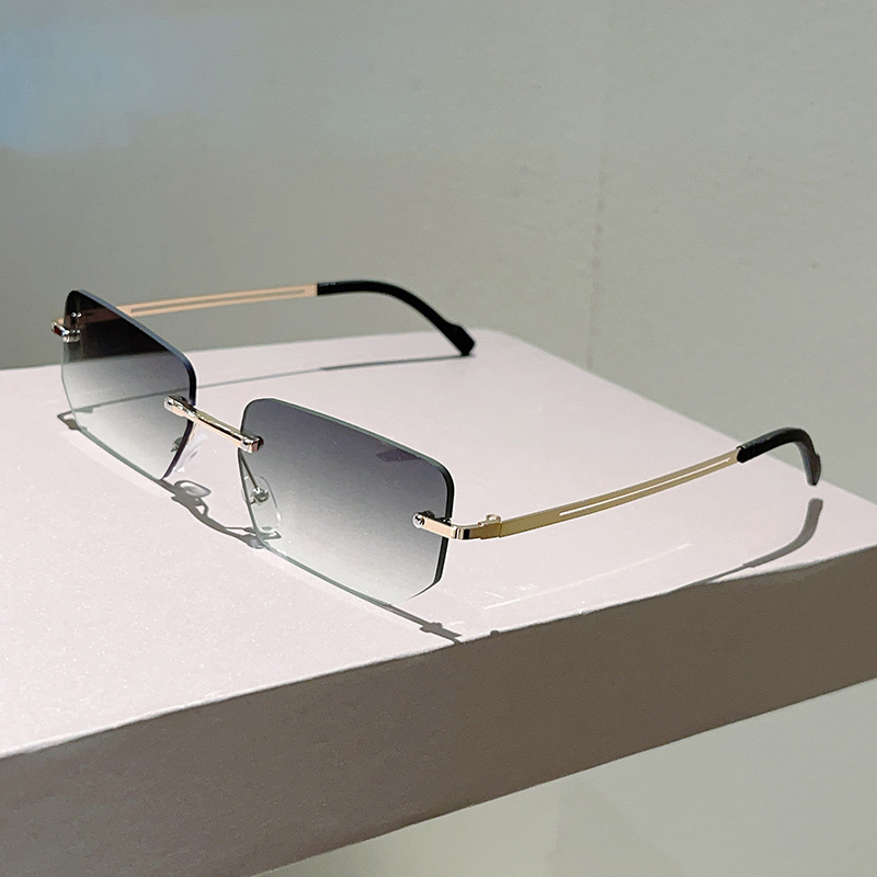 Sunglasses Uv400 - Modieuze, randloze rechthoekige zonnebrillen voor heren,