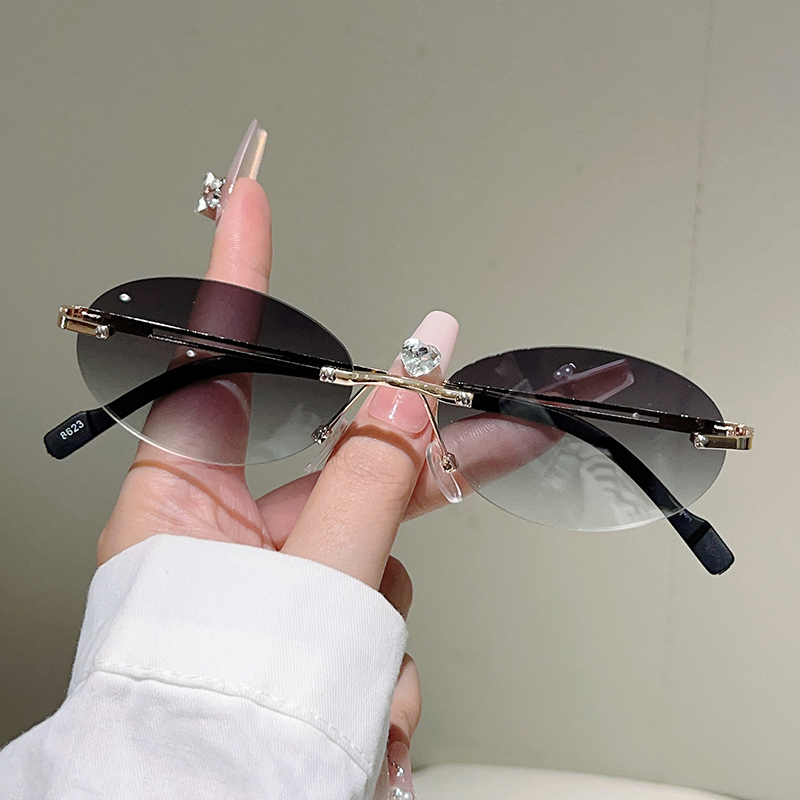 Rimless ovale zonnebrillen voo - Sunglasses Uv400 recensie en prijs